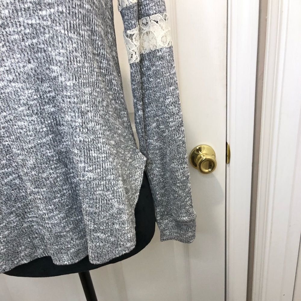 Rewind grey long sleeve top with cream lace detail, size x small - Picture 8 of 12